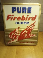 Rare Original Pure Firebird Super With Tri-Tane The Pure Oil Co Pump Plate Sign picture