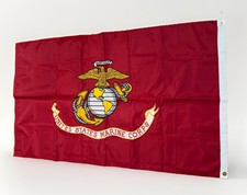 US Marine Corps Double Sided Flag 58x36 USMC Semper Fidelis Eagle Globe Anchor picture
