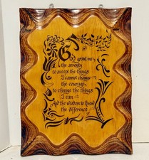 Vintage HAND MADE Serenity Prayer Wooden Plaque 12