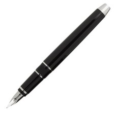 Pilot Metal Falcon Fountain Pen in Black - Soft Flexible Medium Point - NEW picture
