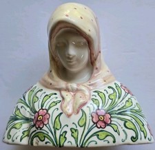 Vtg Italian A. Minghetti Virgin Mary SIGNED Bust Madonna Ceramic ITALY Bologna  picture
