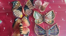 VTG Bentwood Bamboo Ratan Colorful Butterfly Wall Hangings plus more picture
