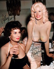 JANE MANSFIELD & SOPHIA LOREN FACSIMILE SIGNATURES PUBLICITY PHOTO PRINT 8X10 picture