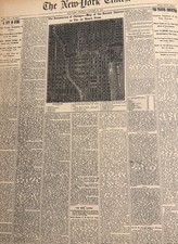 Vintage CHICAGO FIRE NEW YORK TIMES News Article  Estate Sale Find picture