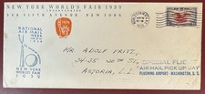 1939 N.Y. World's Fair, Scott #C23, Flight Cover and Letter, Airmail Pick Up Day picture