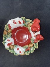 Winter/christmas Glossy Cardinal Trinket Dish  picture