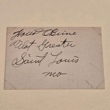 Rare Forest O'Brine Aviator Autograph Pilot St Louis Record Setting Flight  picture