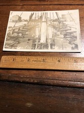 Vintage 1921 Commodore Perry’s Flag Ship Cannons Real Photo Post Card RPPC picture