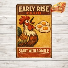 I Poop Breakfast Funny Retro Metal Tin Sign 8x12 Humorous Kitchen Wall Art picture