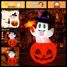 5 FT Halloween Inflatable Pumpkin Ghost, Inflatable Halloween Decorations picture