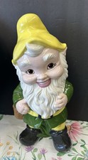 Vintage Hand Painted Boy Porcelain Figurine 17” Tall Garden Statue  picture
