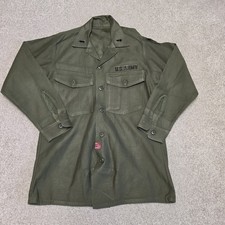 Vintage 1972 US Army OG-107 Utility Shirt Vietnam War Era Military 15.5x31 picture