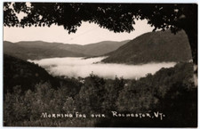 RPPC Real Photo Postcard - Morning Fog Over Rochester, Vermont picture