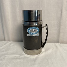 Uno-vac Wide Mouth Thermos Polyurethane Stainless Steel Vintage Clean picture