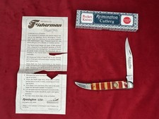 VINTAGE CANDY STRIPE 1988 REMINGTON FISHERMAN BULLET POCKET KNIFE R1615 picture