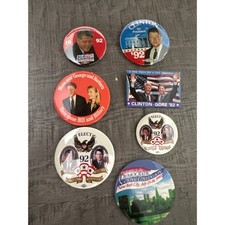 Rare Vintage  1992 Clinton Gore Hillary Campaign Pin back Button Lot DNC #2 picture