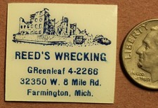 1950's Reed's Wrecking Farmington MI Matchbook Art Proof MBa1 picture
