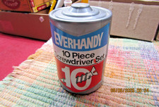 VINTAGE COMPLETE 1980 EVERHANDY 10 PIECE SCREWDRIVER SET PLASTIC BATTERY HOLDER  picture