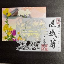 Kyoto City Daikakuji Limited Edition Kirie Goshuin Saga Chrysanthemum #103b24 picture