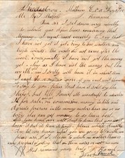 1855 Handwritten letter Jacob Romel to Benjamin T Mulford Cumberland NJ woodruff picture