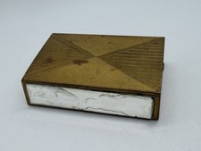 Vintage 1940's Zell Fifth Avenue Gold Tone Powder Compact Drawer Design picture