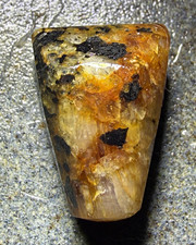 Natural Yellow & Black Speckled Gemstone Cabochon Mineral Specimen 5.61g picture