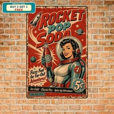 Retro Post Apocalyptic Nuka Soda Tin Sign Vintage Video Game Room Decor picture