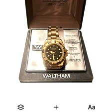 Rare Find WALTHAM Men's New vintage gold-tone quartz wristwatch picture