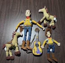Vintage Disney Pixar Woody Toy Doll & Bullseye/Guitar Lot – picture