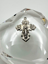 Vintage Sterling Silver Catholic Cross Medal / Pendant 3.2cm JB23 picture