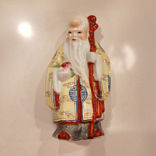 Vintage Chinese Asian Shou Lau Longevity Porcelain Figurine 4