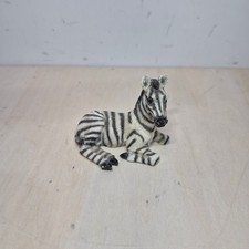 Vintage Miniature Zebra Figurine Resting Safari Animal Collectible Decor picture