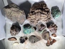 12.6 lb Lot Of Minerals Rocks From 50s Estate Azurmalachite Geothite Crystals ++ picture