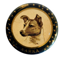 Souvenir Tin , Laika, Orignal Soviet Space USSR ,1968 picture