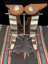 RARE Pair Of Kelly Bros No. 165 Silver Engraved Overlaid Spurs w/  Straps picture