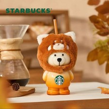 NEW 2025 China Starbucks Dessert Story Bear Shaped 15oz Glass Straw Cup picture