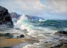 Dream-art Oil painting seascape huge waves Stormy sea perilous situation canvas picture