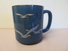  Vintage Otagiri Seagull Blue & White Glazed Coffee Mug VGC Speckled Inside picture