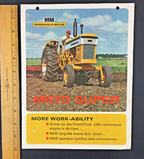 Minneapolis-Moline M670 Super Tractor Dealer Brochure – 17x11 Spec Sheet 1967 picture