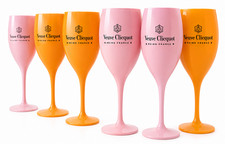 Veuve Cliquot Acrylic Champagne Flutes New Set of 6 picture