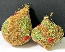 Pier 1 Imports Christmas Ornament Jeweled Beaded Longest 4.5