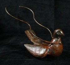 Jan Barboglio Hand Forged Cast Iron Primitive Dove Votive Candle Holder (A3) picture