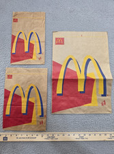 Vintage 1995 McDonald's Paper Take Out Brown Bags Lot of 3 picture