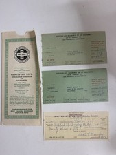 1960s California Life Insurance Ephemera Lot 1964 Cancelled Bank Check Policy picture