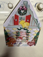 Vintage Care Bears 2003 Christmas Ornaments Set of 3 Carlton Cards Tin  picture