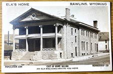 1911 RPPC - RAWLINS, WYOMING - B.P.O.E. ELKS HOME antique real photo postcard picture