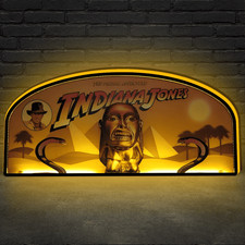 Indiana Jones Pinball Topper LED Sign 3D Printed Lightbox for Pinball Machine-- picture