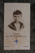 Antique Holy Card / Pocket Shrine with Relic – St. Guy de Fontgalland (2) picture