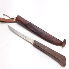 Vintage J. Marttini Leather Sheath W/ IPCO SS Fish Fillet Knife Japan READ picture