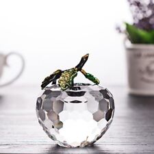 60MM Color Crystal Apple Figurine Collectible Glass Fruit Ornament  Home Decor picture